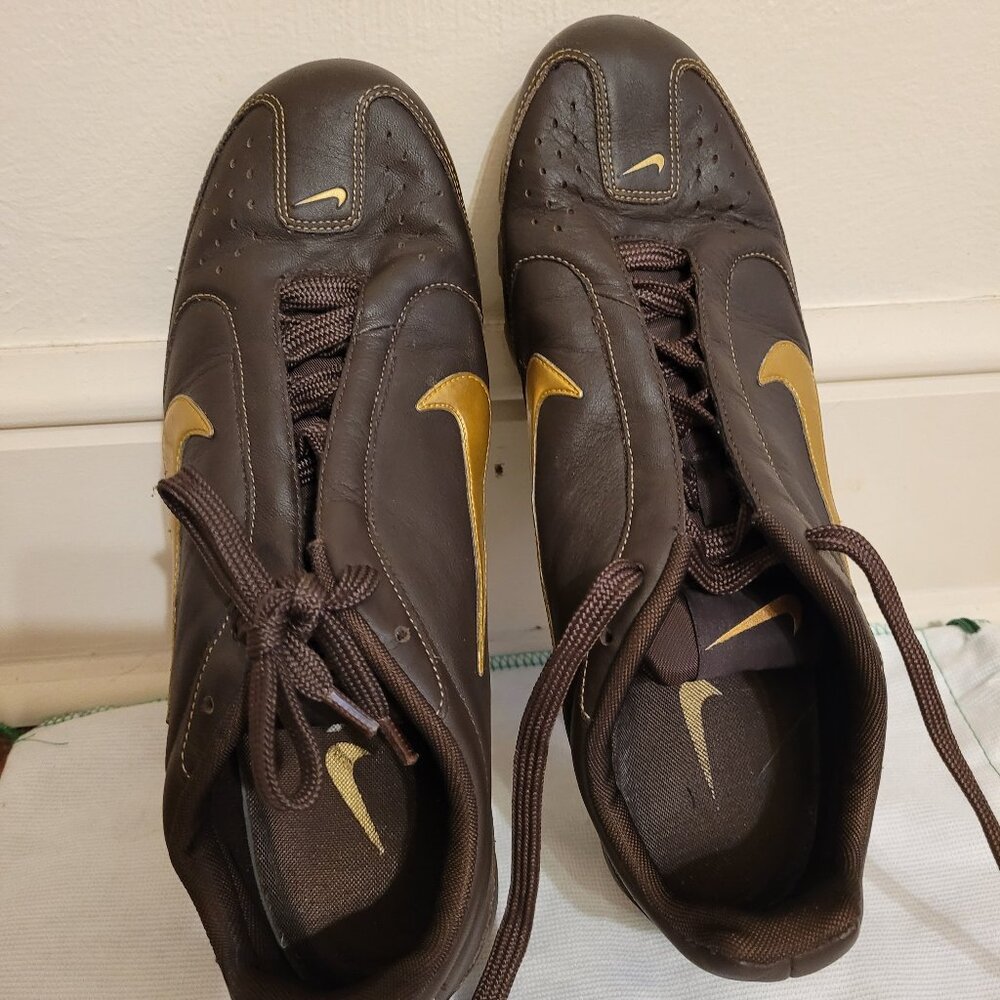 Vintage Nike Air Zoom Tiempo Turf Soccer Shoes Size 8 Brown Gold Rare find !